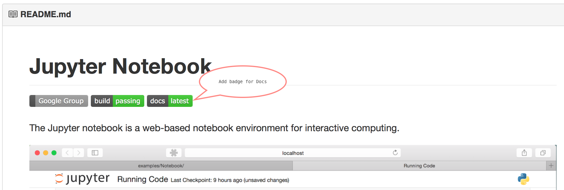 Badges in README.md